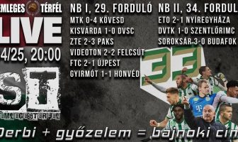 ST Live – Derbi + győzelem = bajnoki cím
